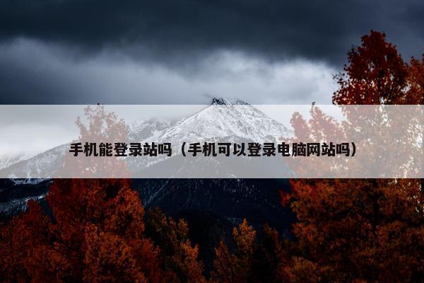 手机能登录站吗（手机可以登录电脑网站吗）