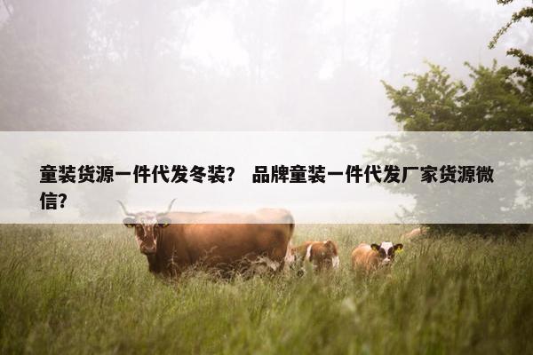 童装货源一件代发冬装？ 品牌童装一件代发厂家货源微信？