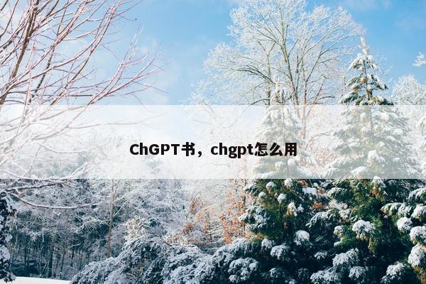 ChGPT书，chgpt怎么用