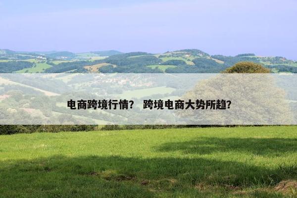 电商跨境行情？ 跨境电商大势所趋？