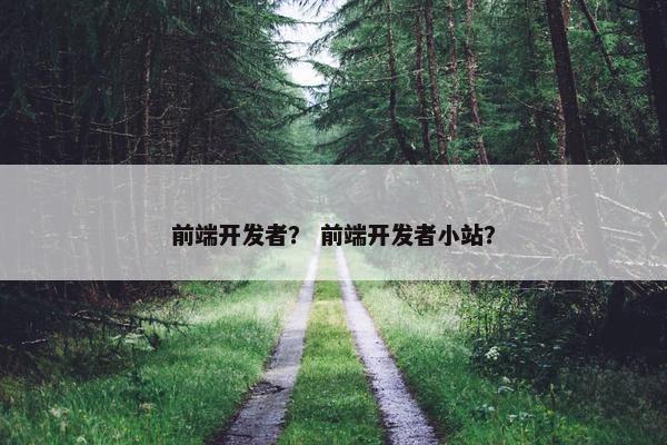 前端开发者？ 前端开发者小站？