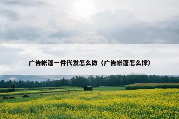 广告帐篷一件代发怎么做（广告帐篷怎么撑）