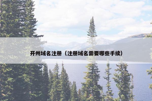 开州域名注册（注册域名需要哪些手续）