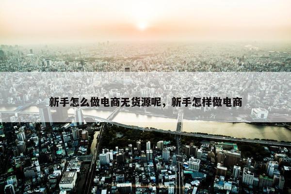 新手怎么做电商无货源呢，新手怎样做电商
