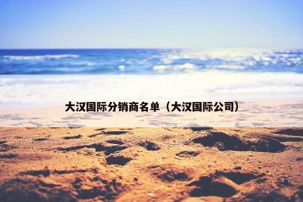 大汉国际分销商名单（大汉国际公司）