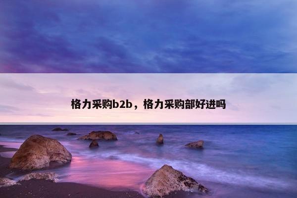 格力采购b2b，格力采购部好进吗