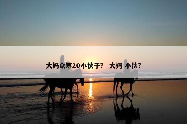 大妈众筹20小伙子？ 大妈 小伙？