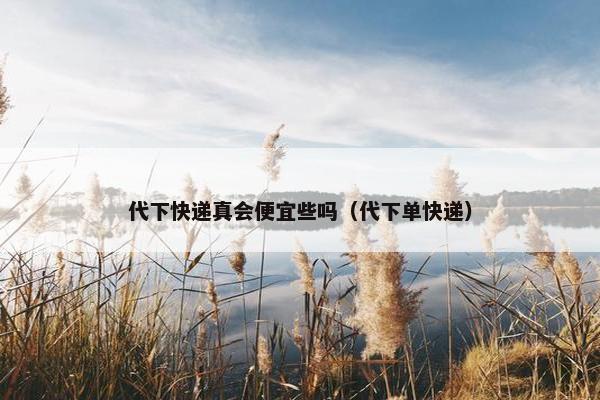 代下快递真会便宜些吗（代下单快递）
