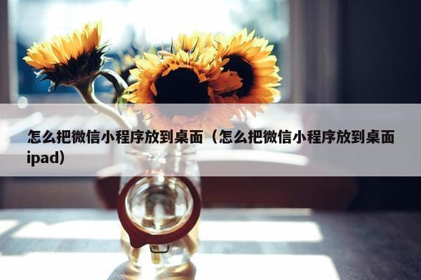 怎么把微信小程序放到桌面（怎么把微信小程序放到桌面ipad）