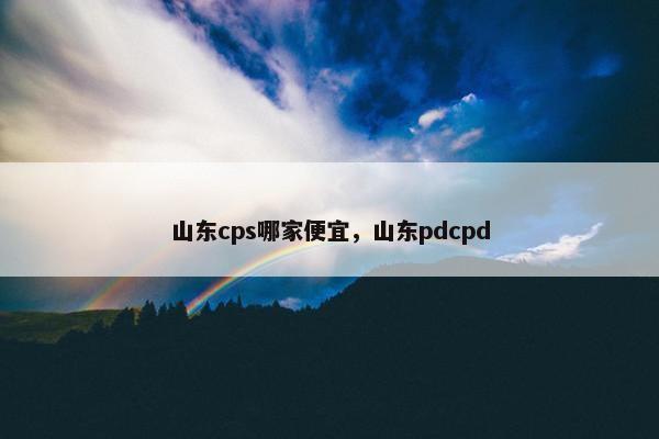 山东cps哪家便宜，山东pdcpd