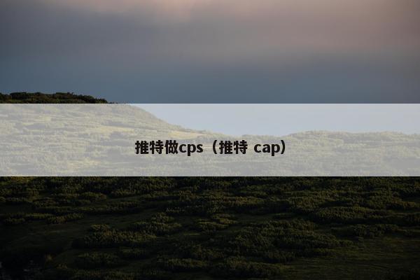 推特做cps（推特 cap）