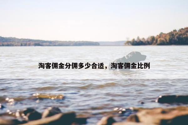 淘客佣金分佣多少合适，淘客佣金比例