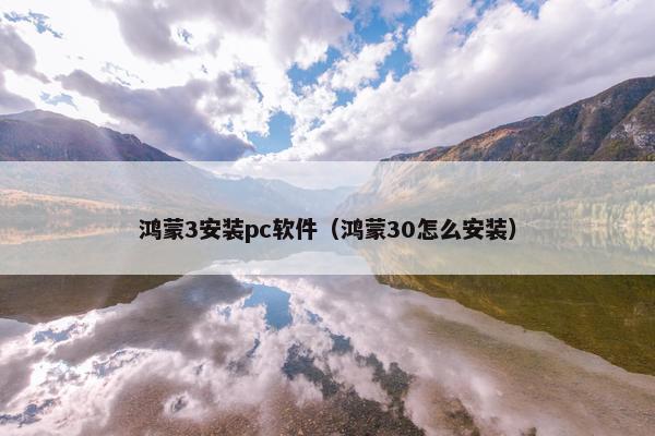 鸿蒙3安装pc软件（鸿蒙30怎么安装）