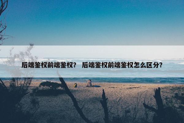 后端鉴权前端鉴权？ 后端鉴权前端鉴权怎么区分？