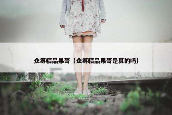 众筹精品果哥（众筹精品果哥是真的吗）