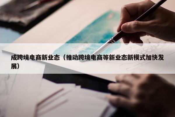 成跨境电商新业态（推动跨境电商等新业态新模式加快发展）