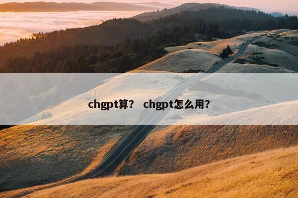 chgpt算？ chgpt怎么用？