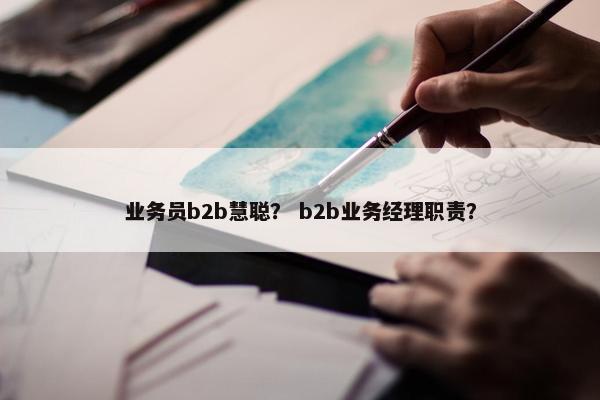 业务员b2b慧聪？ b2b业务经理职责？