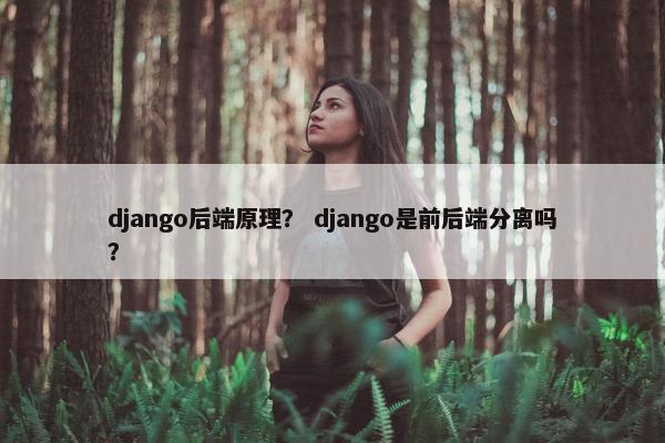 django后端原理？ django是前后端分离吗？