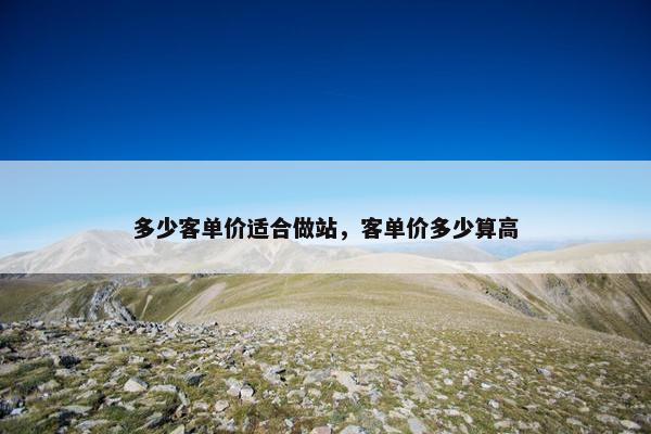 多少客单价适合做站，客单价多少算高