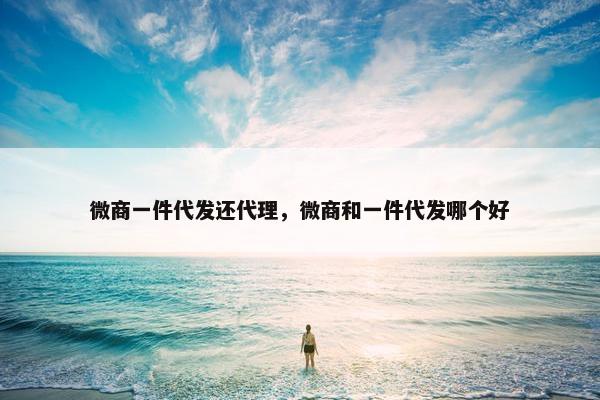 微商一件代发还代理，微商和一件代发哪个好