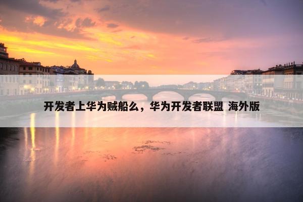 开发者上华为贼船么，华为开发者联盟 海外版