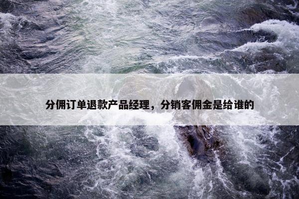 分佣订单退款产品经理，分销客佣金是给谁的