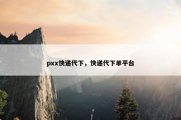 pxx快递代下，快递代下单平台