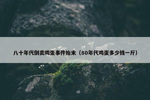 八十年代倒卖鸡蛋事件始末（80年代鸡蛋多少钱一斤）