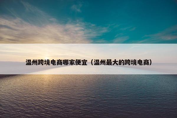 温州跨境电商哪家便宜（温州最大的跨境电商）