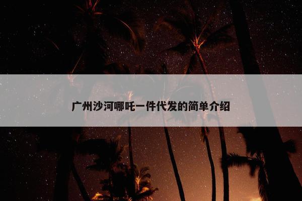 广州沙河哪吒一件代发的简单介绍