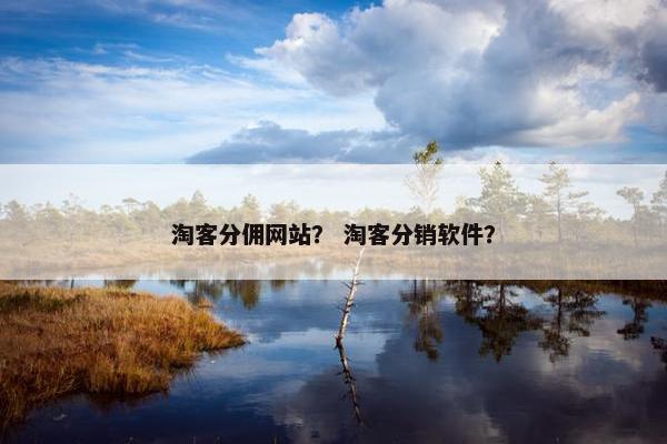 淘客分佣网站？ 淘客分销软件？
