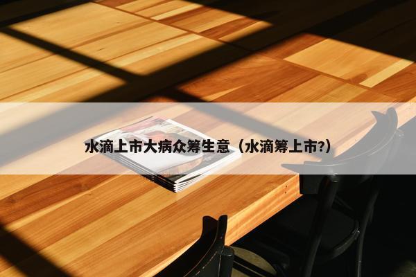 水滴上市大病众筹生意（水滴筹上市?）