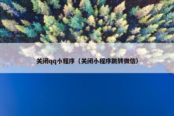 关闭qq小程序（关闭小程序跳转微信）
