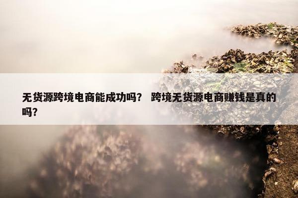 无货源跨境电商能成功吗？ 跨境无货源电商赚钱是真的吗？