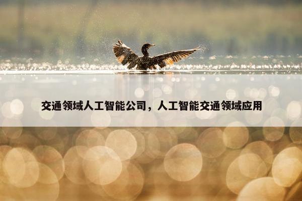 交通领域人工智能公司，人工智能交通领域应用