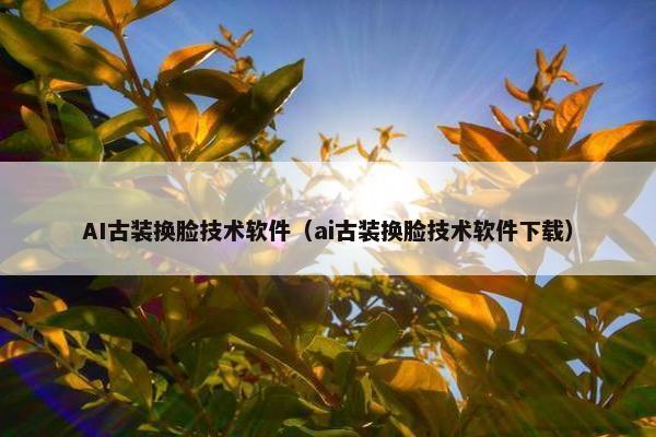AI古装换脸技术软件（ai古装换脸技术软件下载）