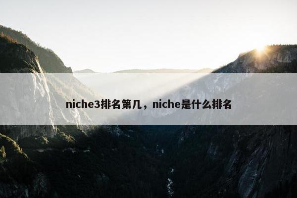niche3排名第几，niche是什么排名