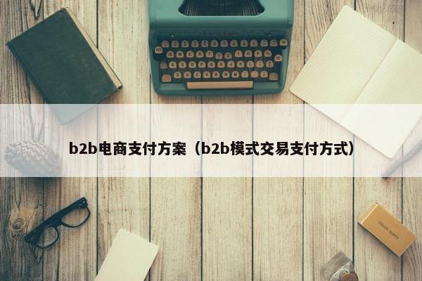 b2b电商支付方案（b2b模式交易支付方式）