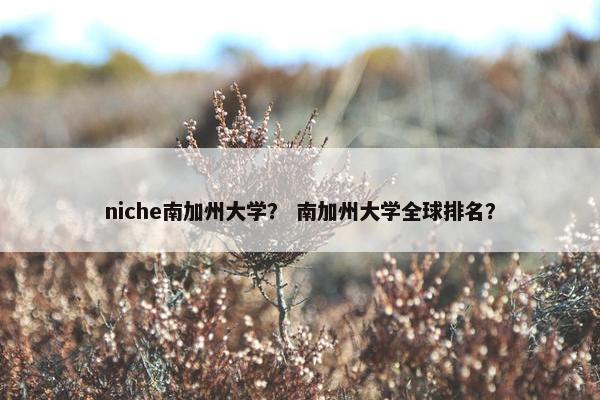 niche南加州大学？ 南加州大学全球排名？