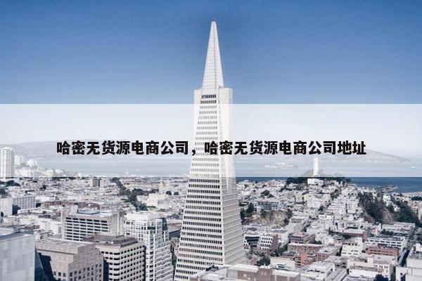 哈密无货源电商公司，哈密无货源电商公司地址