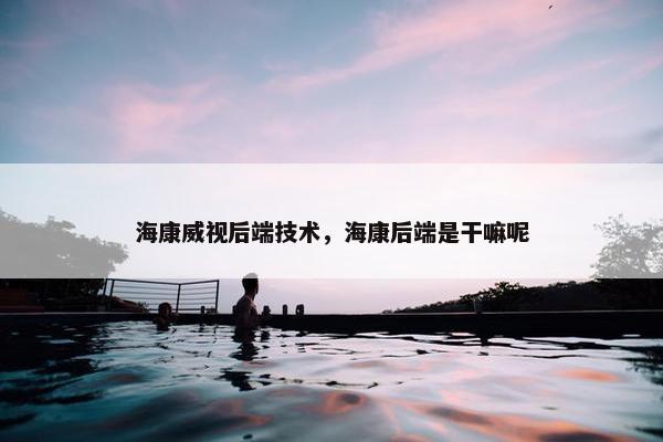海康威视后端技术，海康后端是干嘛呢