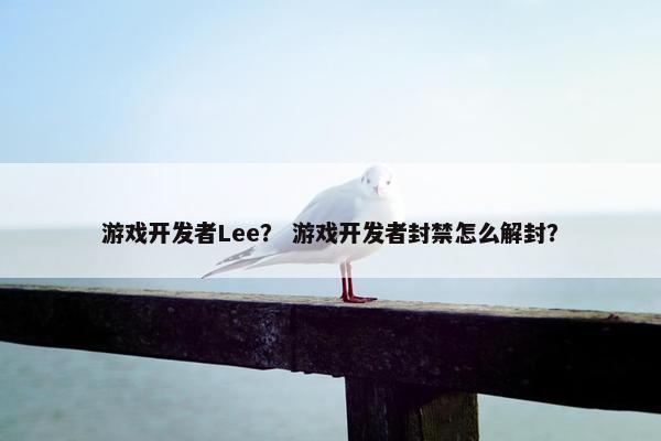 游戏开发者Lee？ 游戏开发者封禁怎么解封？