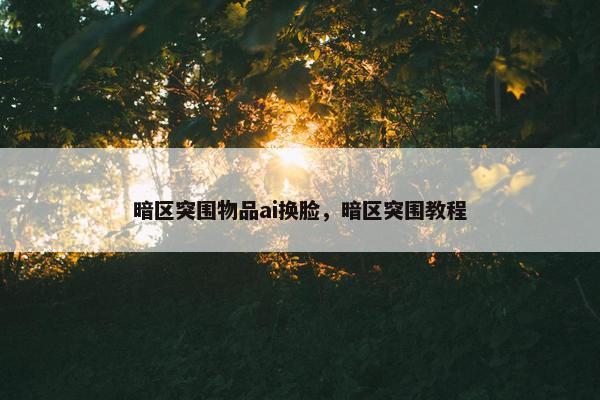 暗区突围物品ai换脸，暗区突围教程