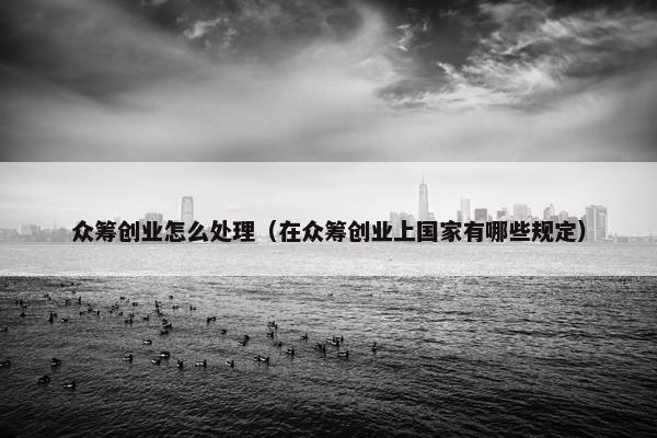 众筹创业怎么处理（在众筹创业上国家有哪些规定）