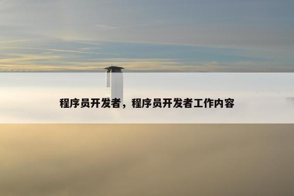 程序员开发者，程序员开发者工作内容