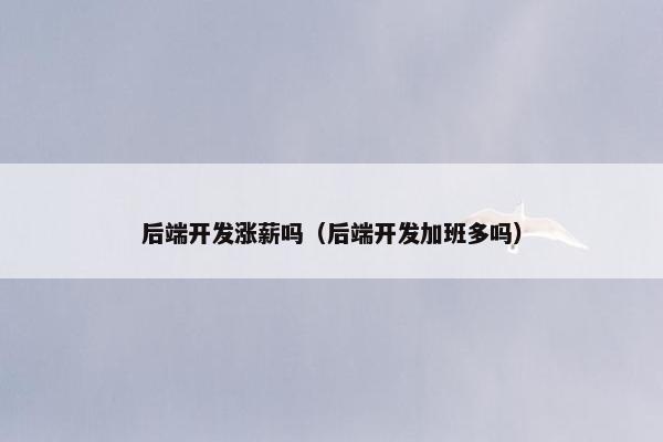 后端开发涨薪吗（后端开发加班多吗）