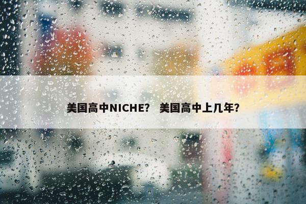 美国高中NICHE？ 美国高中上几年？