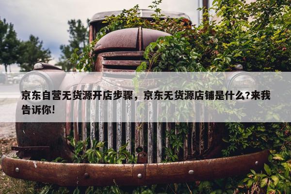 京东自营无货源开店步骤，京东无货源店铺是什么?来我告诉你!