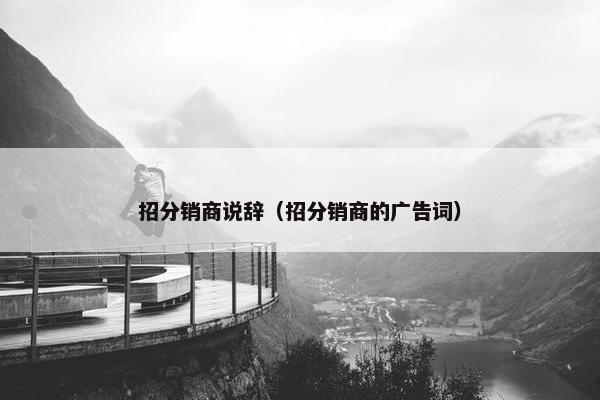 招分销商说辞（招分销商的广告词）
